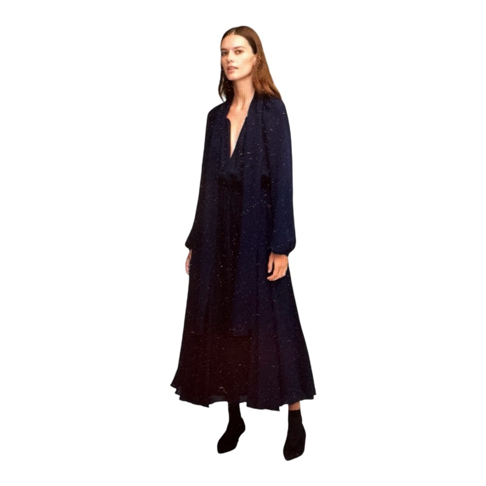 Argent Madison Dress in Double Georgette Midnight Blue Sz. S